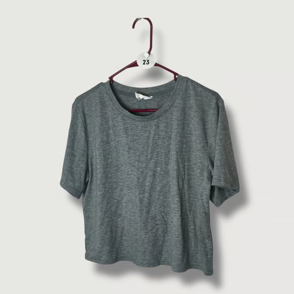 Lou & Grey Sleep Gray Cropped Tee Shirt Size XL